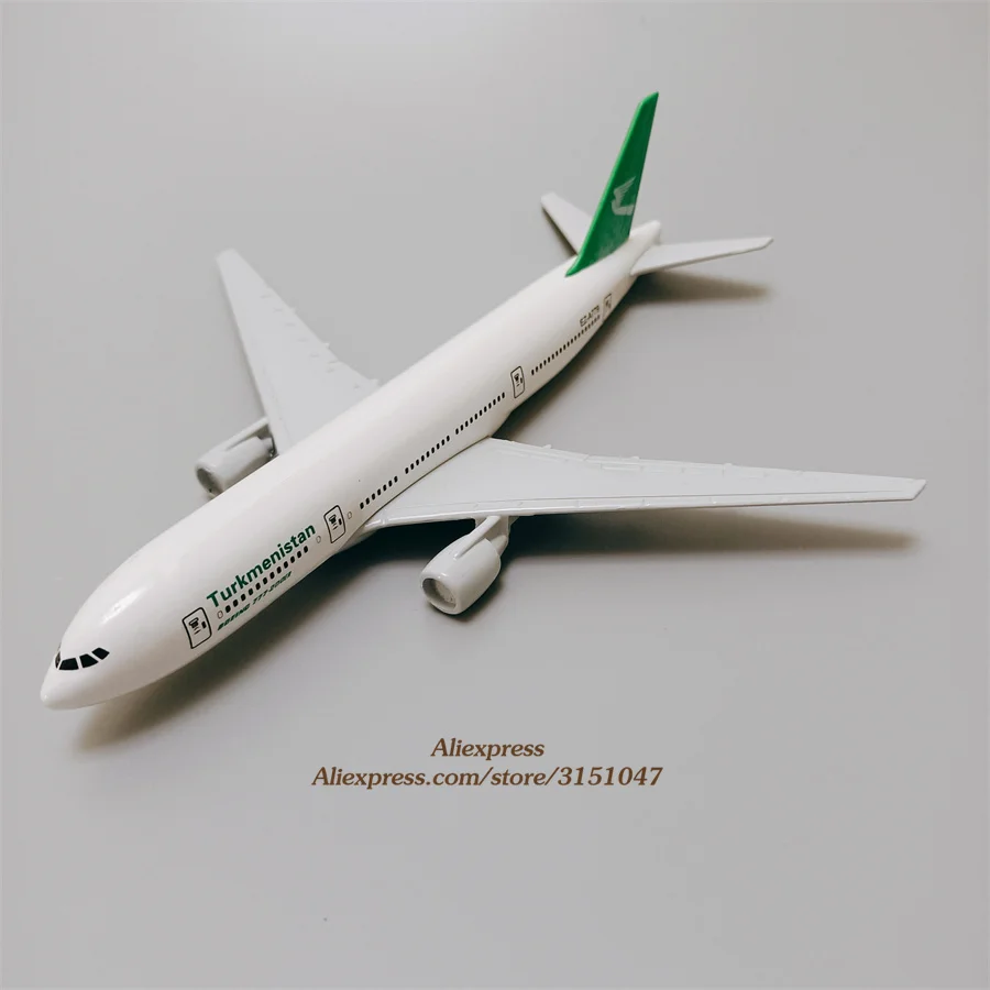 Модель самолета 16 см из металлического сплава туркеменстан Боинг 777 модели