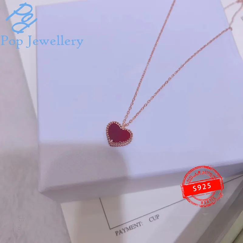 

High Quality S925 Clover Necklace Female Natural Chalcedony Luxury High-end Original Brand Memorial Day Valentine's Day Gift