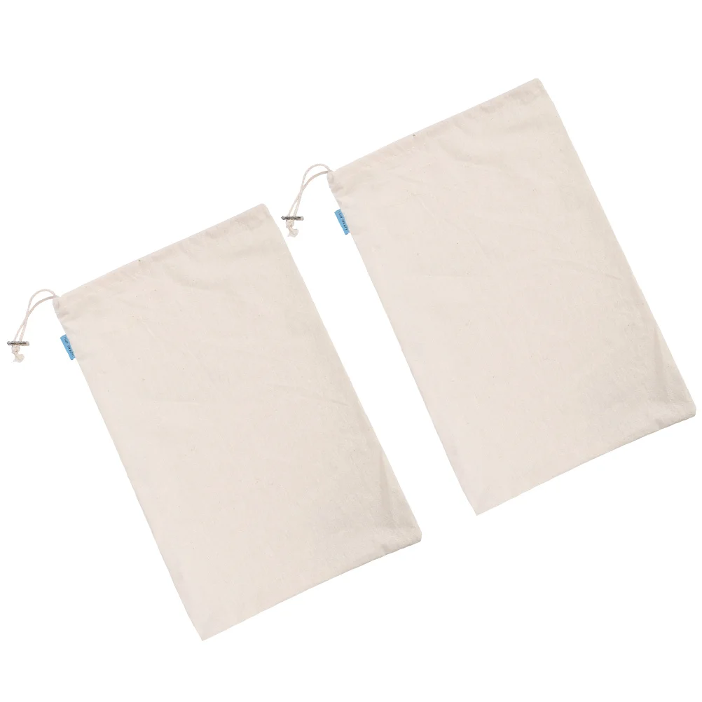 

2pcs Daily Use Shopping Bag Cotton Produce Bags Drawstring Vegetable Bag Bakery Bag Grocery Bag Drawstring Muslin