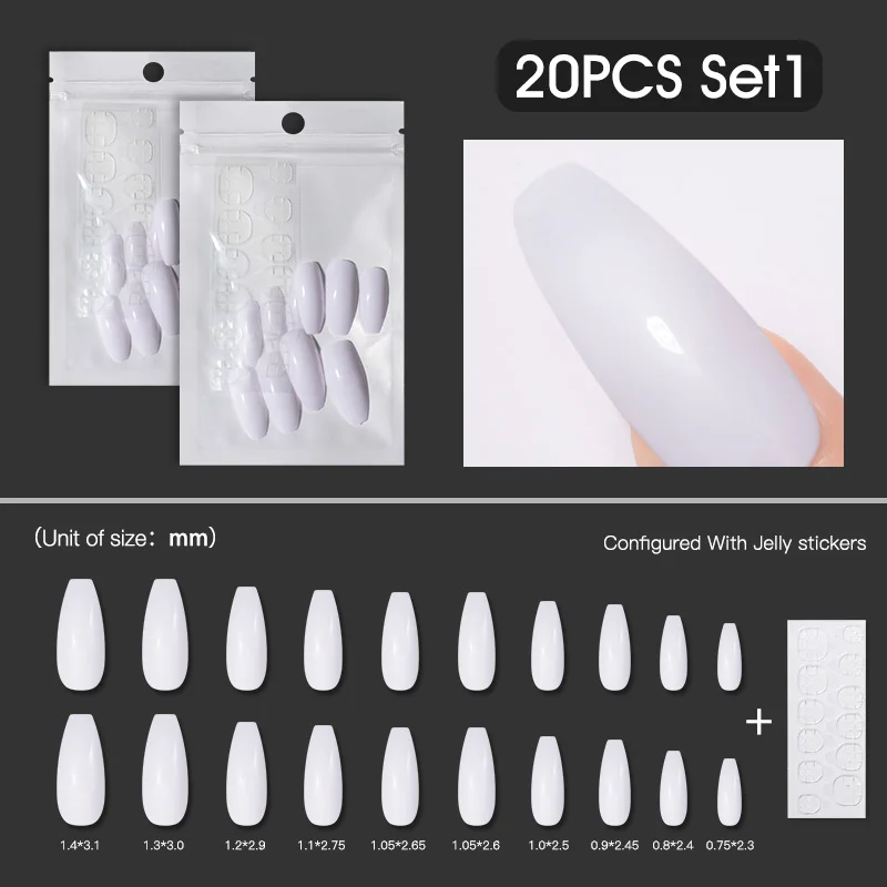 Гелевые накладные ногти ROSALIND с наклейками полное покрытие французского маникюра