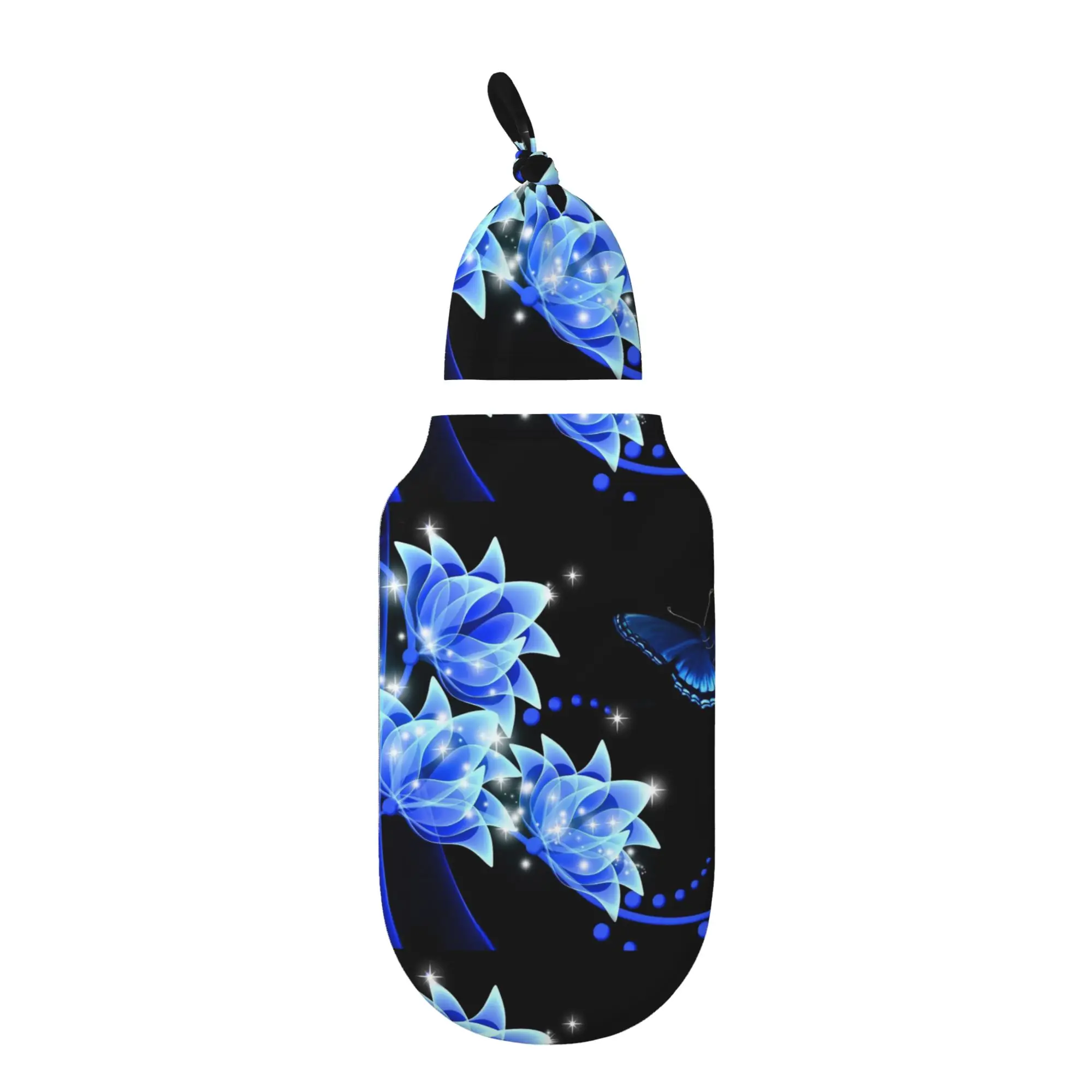 

Blue Butterfly Baby Swaddle Blanket for Newborn Unisex Soft Adjustable Swaddle Wrap