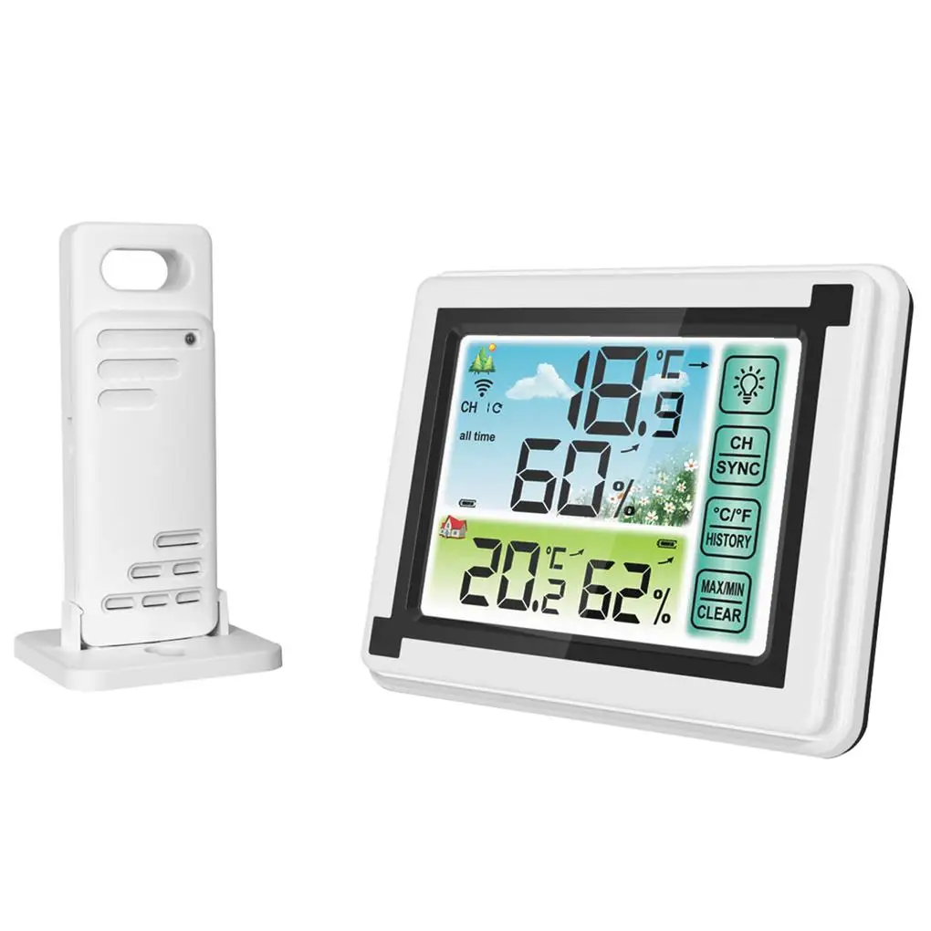 

Wireless Weather Station Digital Thermometer Forecast Transmitter Temperature Gauge Accurate Monitor One for three