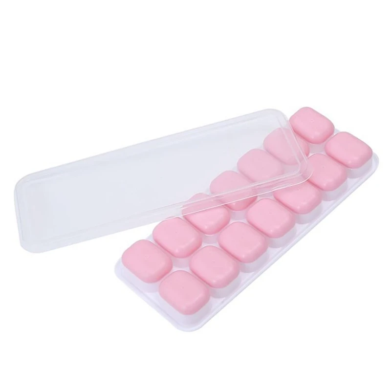 

Ice-Cube Tray 4 Pieces Of Easy-To-Release Silicone And Flexible 14 Ice-Cube-Tray With Spill-Proof Removable Lid