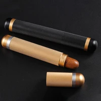 1 pc portable aluminum alloy cigar tube exquisite cigar case accessories single pipe smoking set cuban cigar cover storage tube