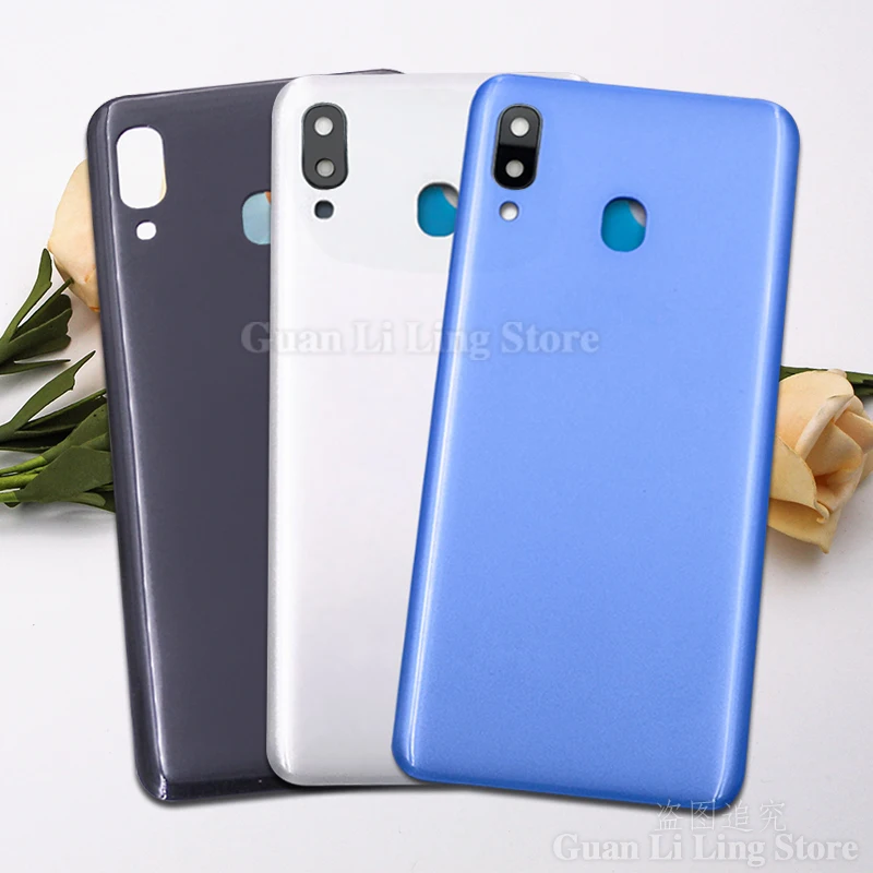 

New For Samsung Galaxy A30 2019 A305 A305F SM-A305F Battery Back Cover Rear Door Plastic Chassis Housing Case Adhesive Replace