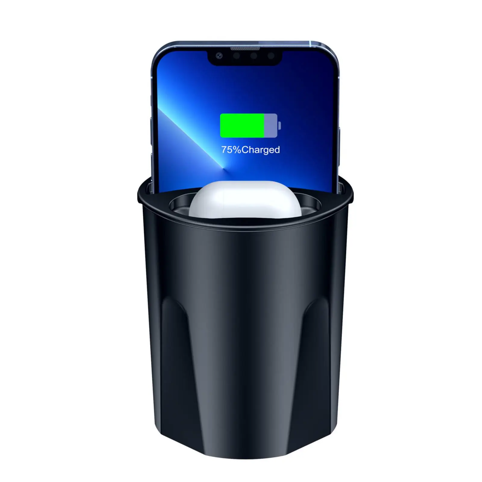 

Car Wireless Charging Cup 4 In 1 Fast Car Phone Charger Cup Wireless Car Charger Cup Holder Dual Usb Wireless Headphone Charger