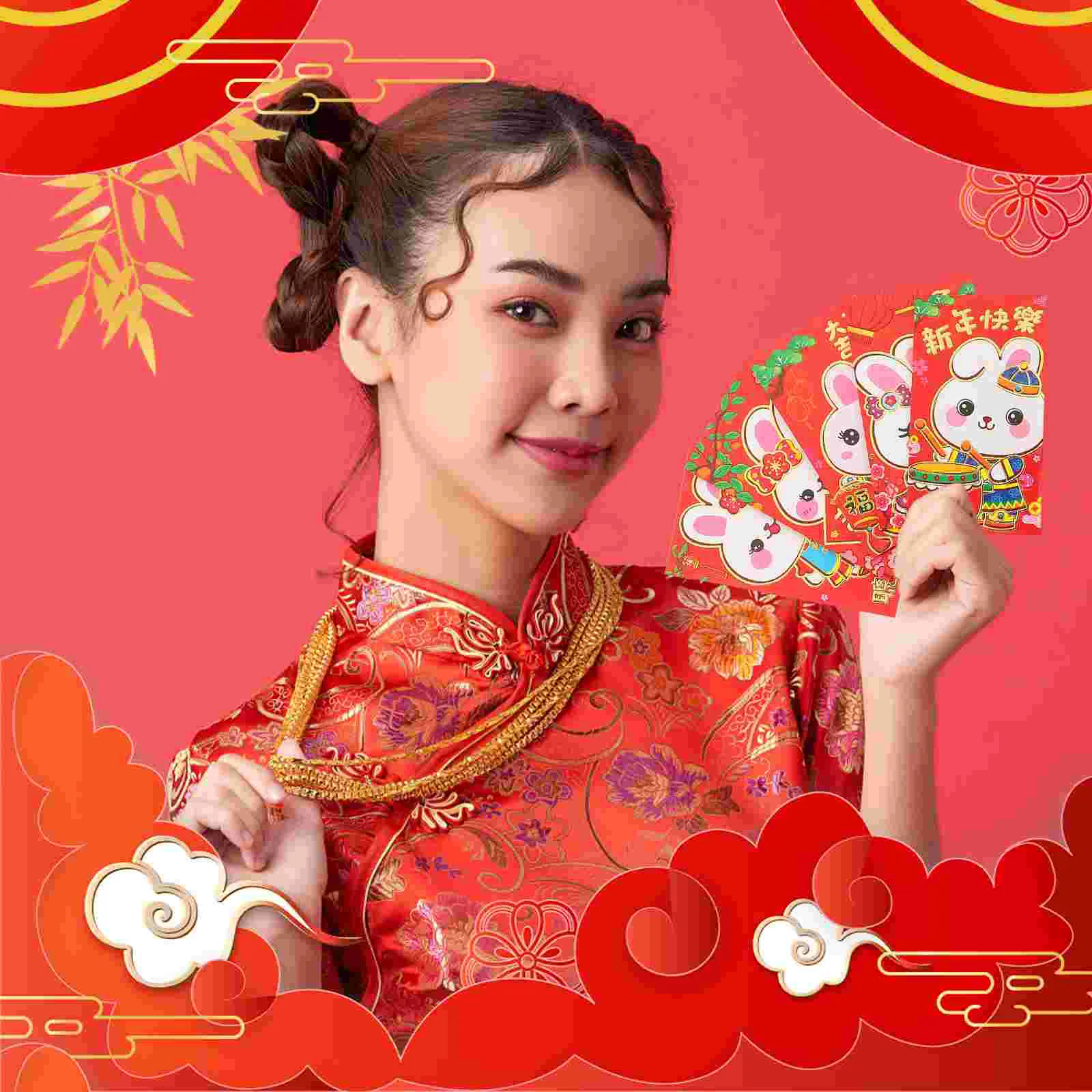 

Red Envelopes Year Rabbit New Money Packet Chinese Theenvelope Traditional Packets Pockets Lunar China Lucky Bunny Festival