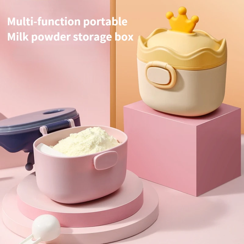 

Baby Milk Powder Box Portable Compartmentalized Storage Box Baby Food with Sealed Moisture Proof Rice Powder Box