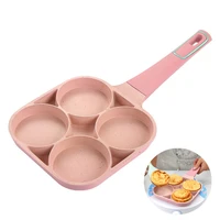 aluminum 4 hole non stick omelet frying pan thickened pancake breakfast egg ham maker cooking pot kitchen cookware accessories