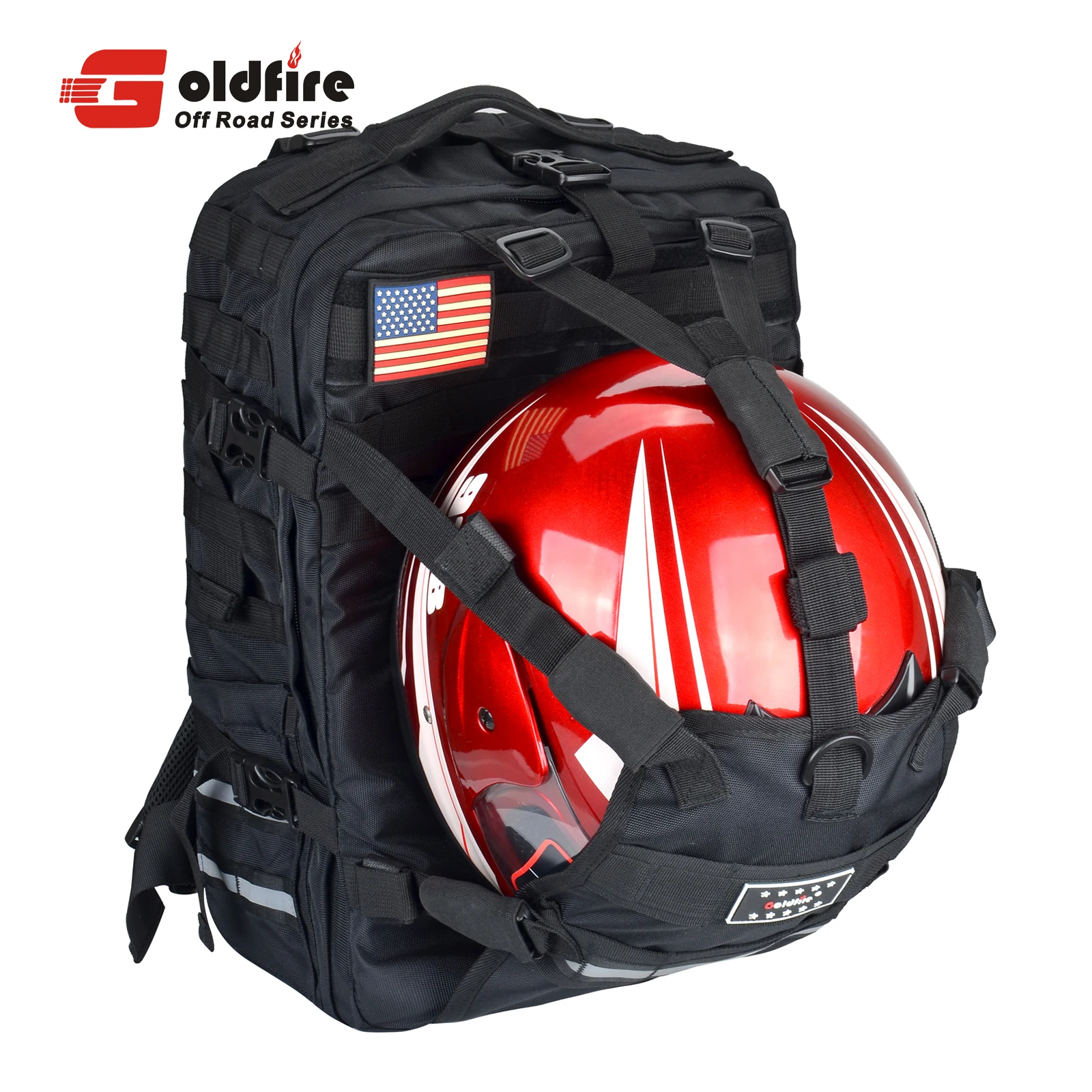 Черный водонепроницаемый рюкзак для мотошлема водителей с военной системой Molle