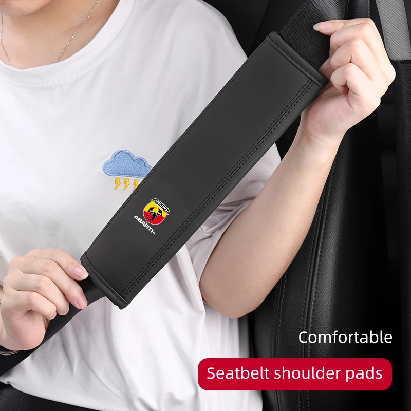 

Car Seat Belt Leather Safety Belts Cover Shoulder Protection For Fiat Grande Punto Abarth Ducato Palio 500x Bravo Linea Doblo