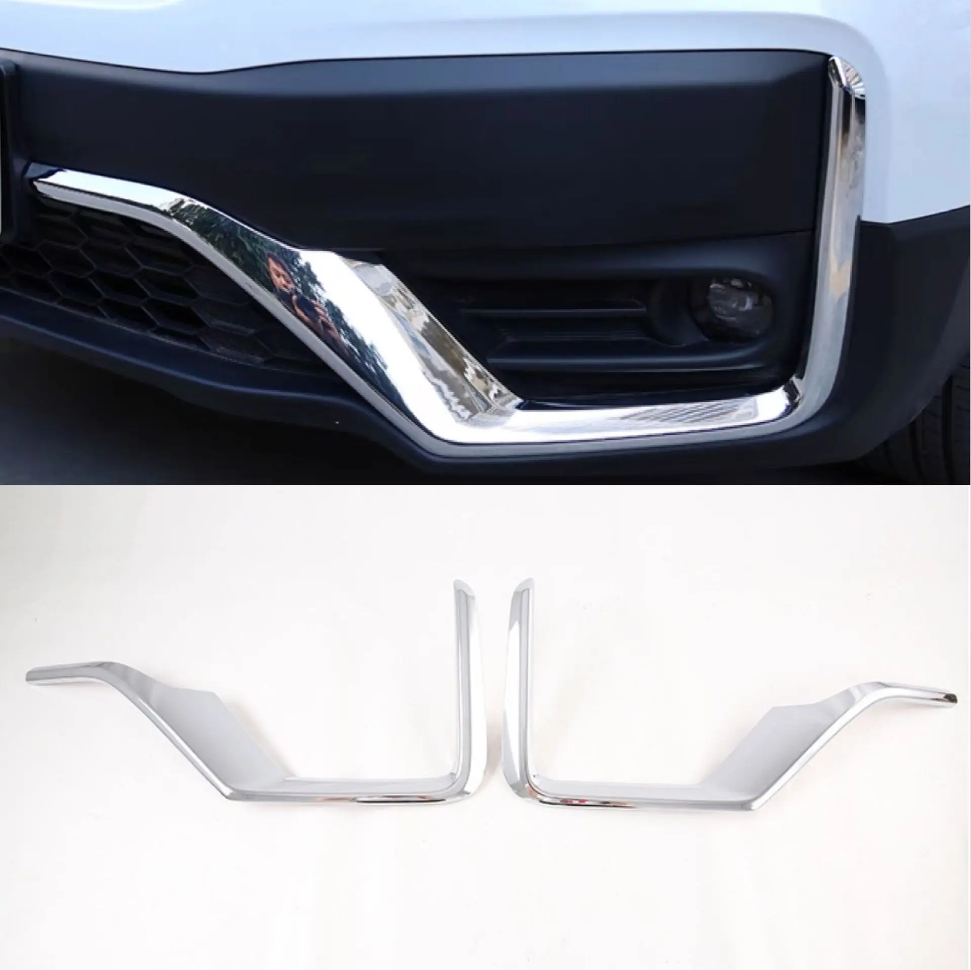 

Suitable for 21 CRV modified special front fog lamp eyebrow conjoined decoration ABS electroplating exterior front fog lamp fram