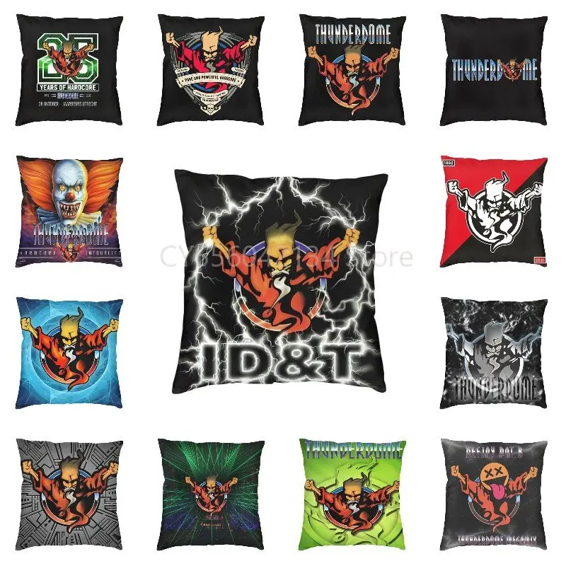 

Thunderdome Music Festival Cushion Cover 40x40 Decoration Print Hardcore Gabber Throw Pillow Case for Sofa Double Side