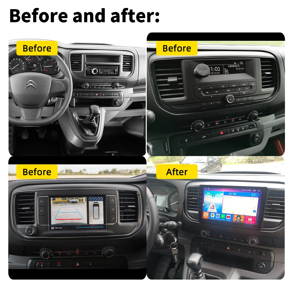 Автомобильный мультимедийный плеер для Citroen Jumpy SpaceTourer Peugeot Expert Traveler Toyota Proace 2016-2021
