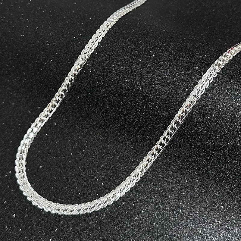Ожерелье с боковой цепью для мужчин и женщин серебро 925 пробы 5 мм 20-60 см модные