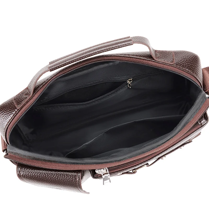 WEIXIER Fashion Men's Shoulder Bag Business Man Crossbody Bags PU Leather Male Handbag Briefcase Travel Messenger Bag Mens Bag