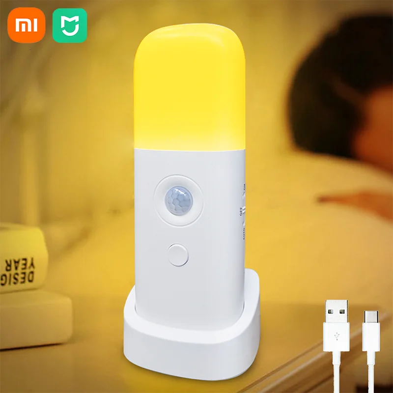 

Xiaomi Youpin Motion Sensor Night Light Indoor, USB Rechargeable Dimmable LED Light, Portable Motion Activated Light USB Charge