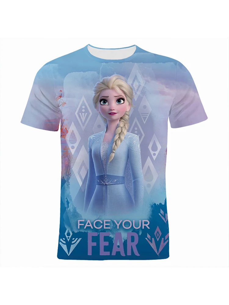 4-5 5-6 Years Frozen Elsa Cold Heart Girls Long Sleeve Top T-shirt Blue 3-4 
