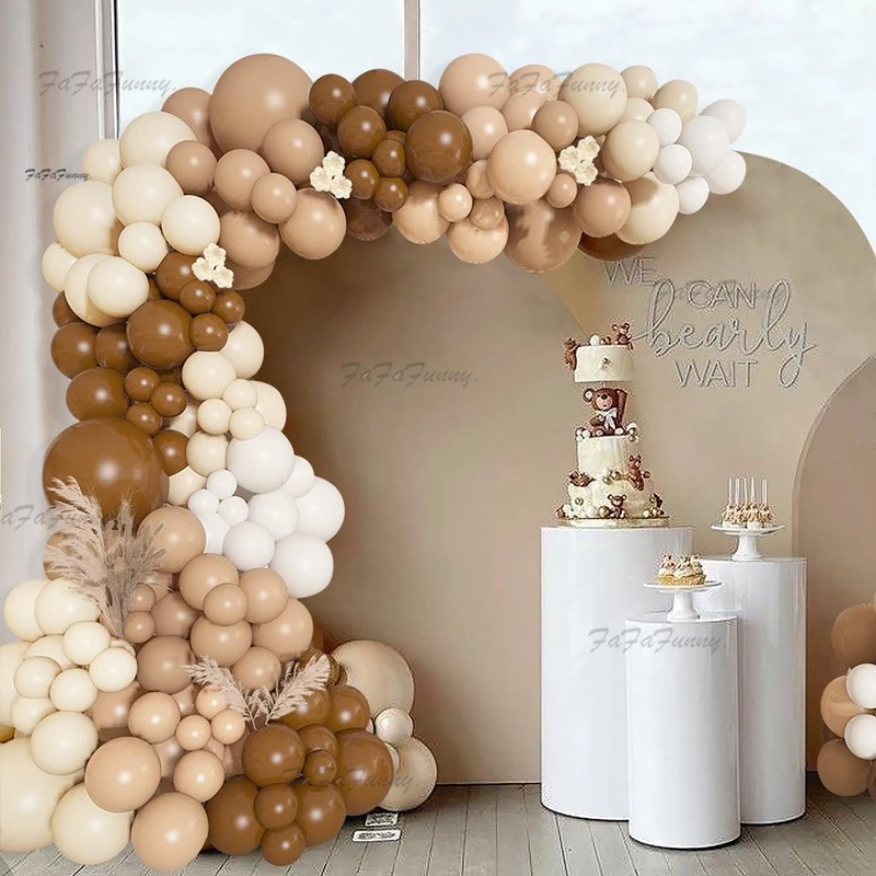 

5/10/12inch Coffee Balloons Doubled Apricot Balon Wedding Engagement Birthday Boho Part Garland Arch Decor Baby Shower Decor