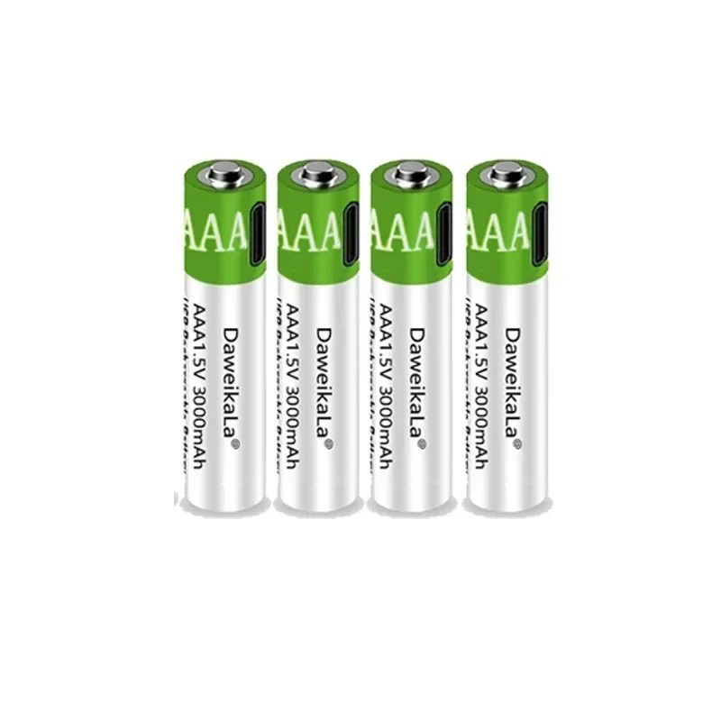 Фото Аккумуляторы USB AAA 1.5В 3000мАч литий-ионные для пультов ДУ, мышей, электрических игрушек + кабель Type-C №5