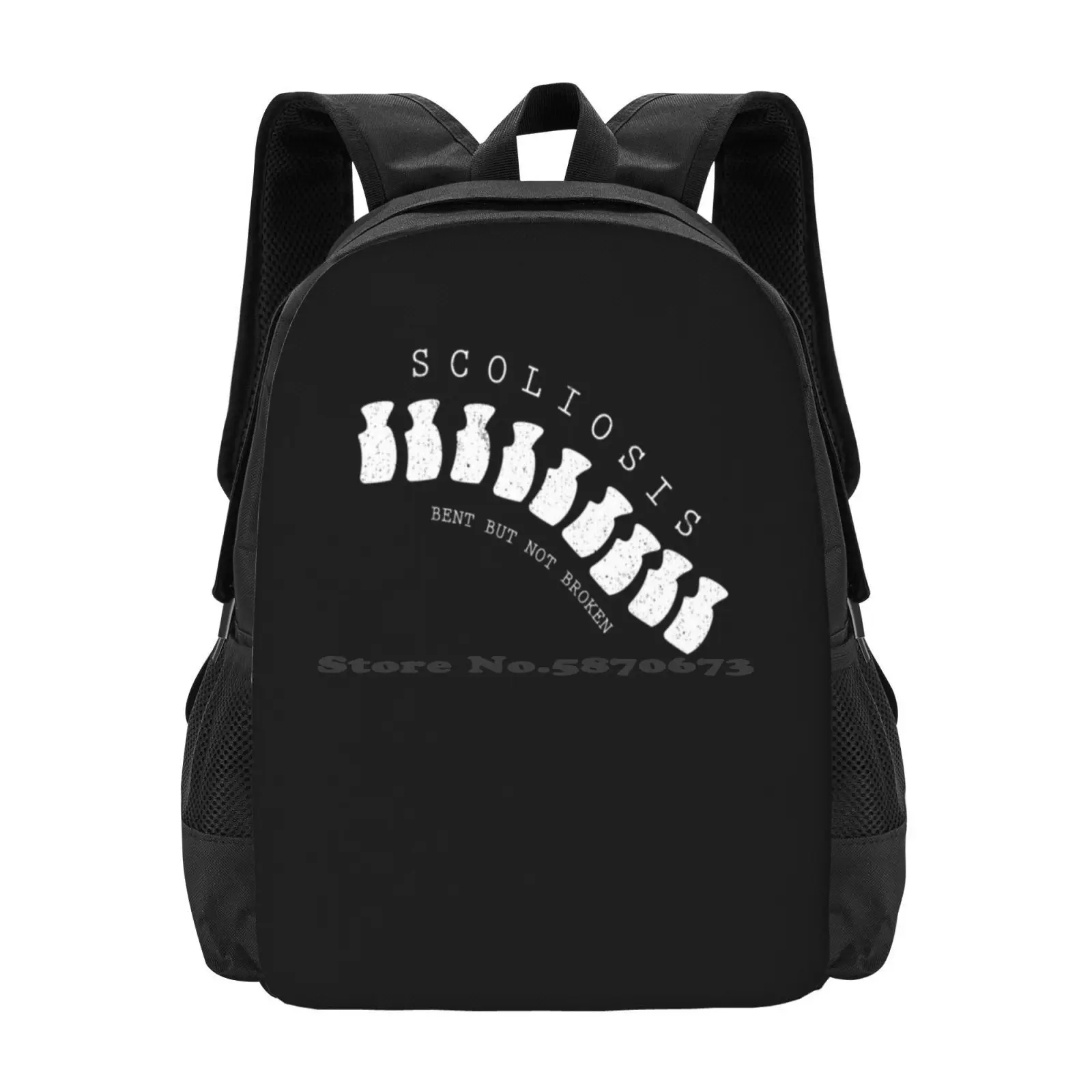 

Cool Bent Not Broken Scoliosis Awareness T-Shirt Bag Backpack For Men Women Girls Teenage Bent Not Broken Scoliosis Awareness