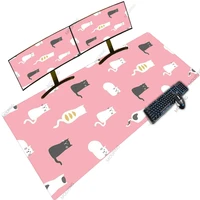 cute cat cartoon pink rubber mat pad with its print 1200x500 xxxxl ultra large kawaii laptop accessories led rgb backlit carpets