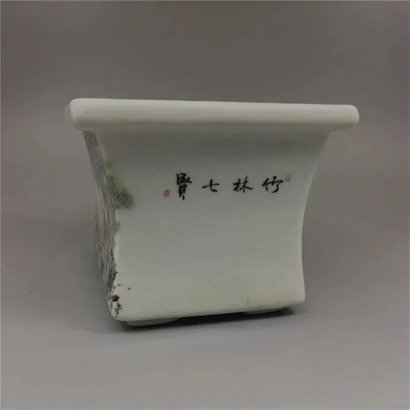 Китайский старый фарфоровый цветочный горшок из розового бамбукового дерева с