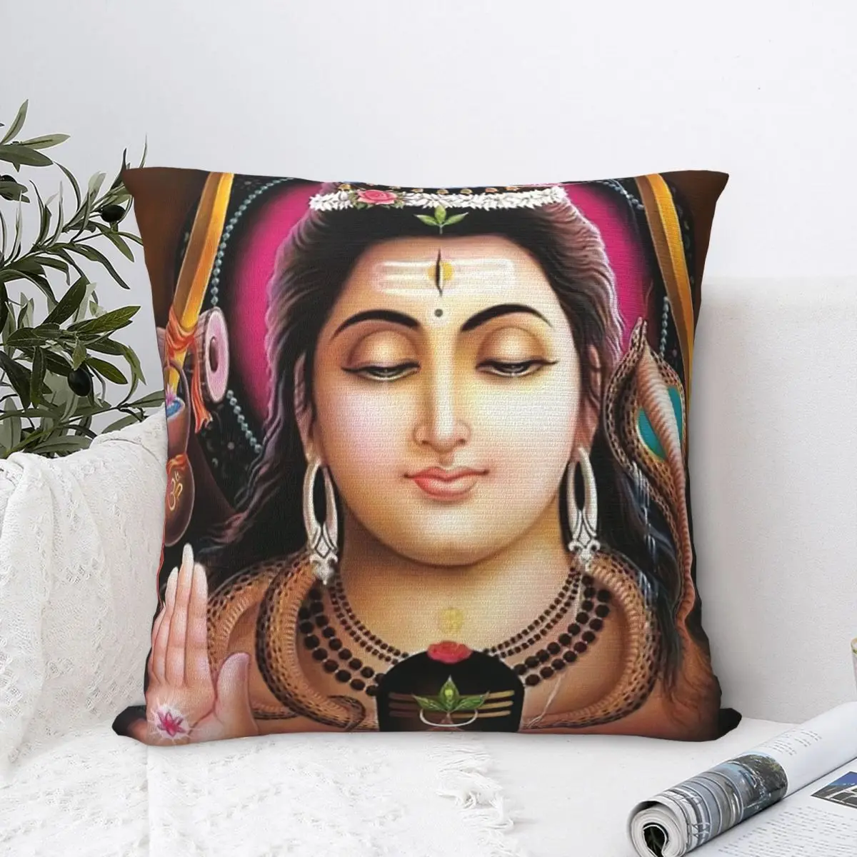 

Mahadev Polyester Cushion Cover Hindu India God Indian Gods Lord Shiva Home Office Decorative Cojines Throw Pillowcase