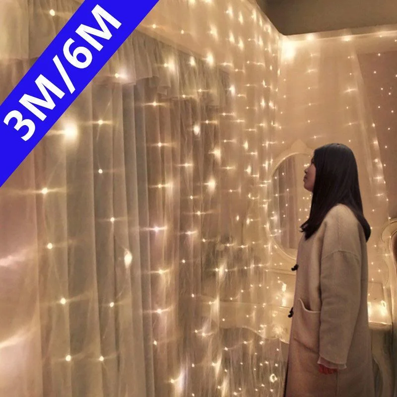 

СВЕТОДИОДНАЯ Гирлянда-занавеска С дистанционным управлением, 3/4/6 м