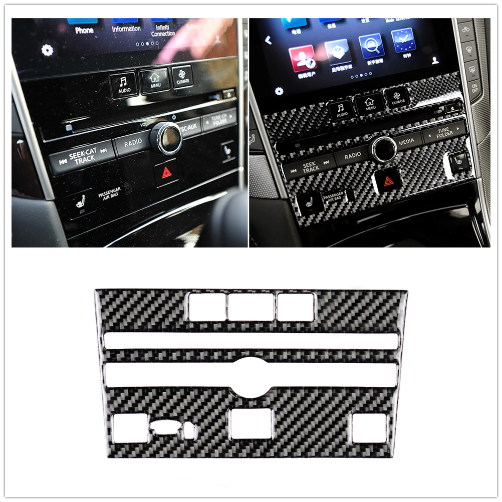 

Car Center Control CD Panel Frame Trim For Infiniti Q50 Q50L 2014-2018
