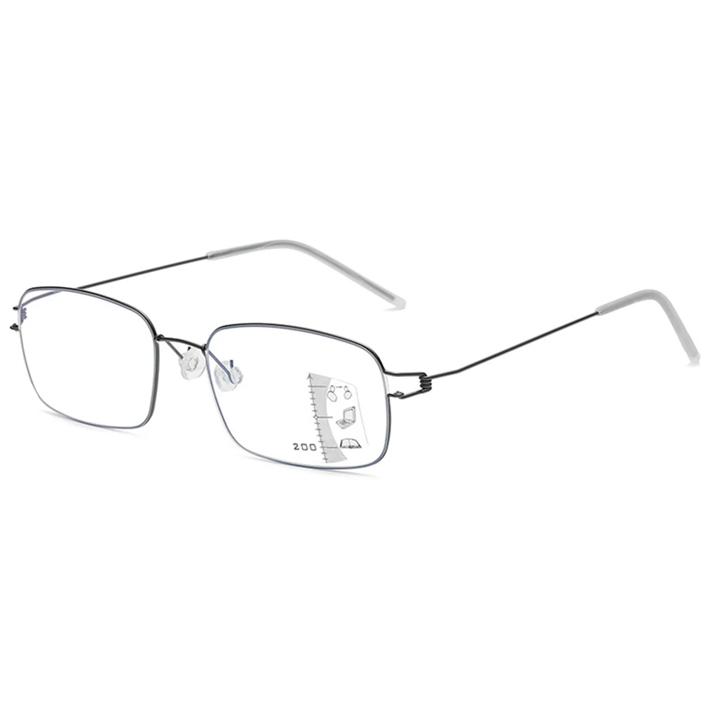 

Титановый сплав без винтов прямоугольные фотохромные прогрессивные солнцезащитные очки ручной работы для чтения от + 0,75 до + 4 смотрите близко и далеко