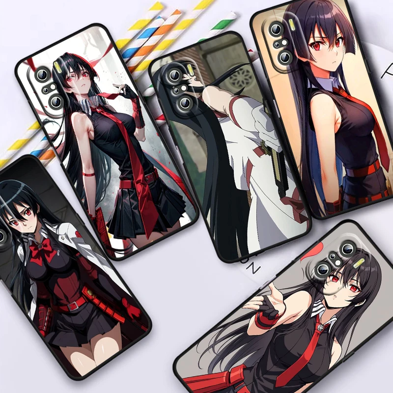 Аниме Akame Ga Kill для Xiaomi Redmi Note 13 12 11E 11S 11 11T 10 10S 9 9S Pro Plus 4G 5G Черный чехол телефона