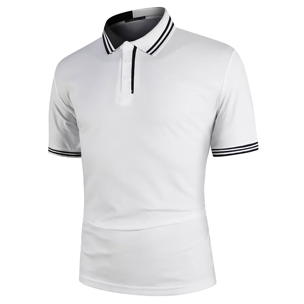 

Streetwear Casual Fashion Men tops Stripe Men Polo Men Shirt Short Sleeve Polo Shirt Contrast Color Polo New Clothing Summer