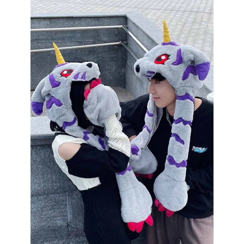 

Kawaii Sanrio Cinnamoroll My Melody Kuromi Hat Scarf Gloves Three Sets of Ears Will Move Hat Cute Anime Plush Toy Plush Gift
