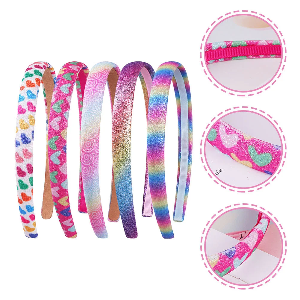 

5 Pcs Make Headband Clothing Sparkle Headbands Flash Decorative Headwear Hair Accessories Glitter Sequins Party Costume Woman