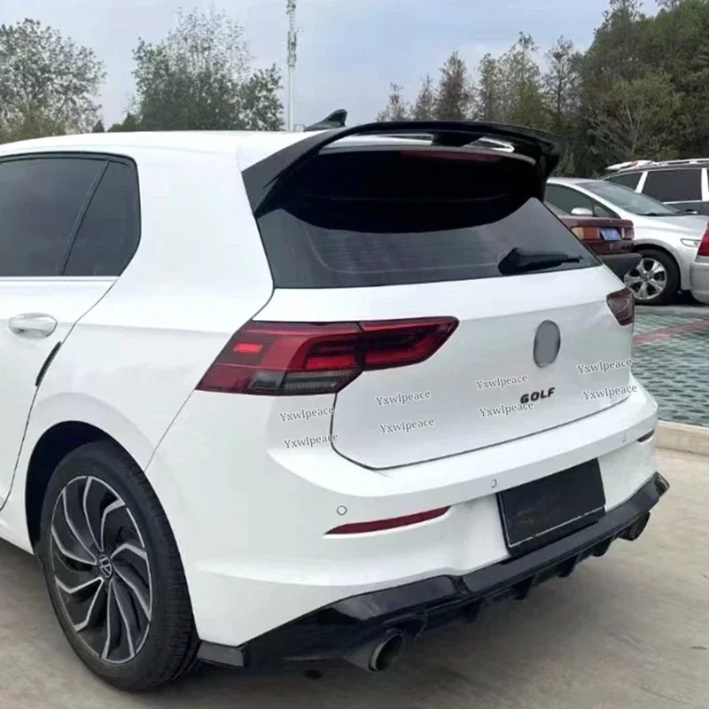 Фото Для VW Volkswagen GOLF 8 MK8 pro R-line GTI R 2020 - 2022 2023 Спойлер из АБС-пластика, карбонового цвета, задний спойлер на багажник автомобиля. №2