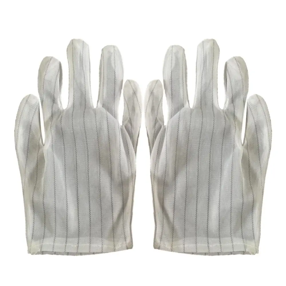 

Нейлоновые антистатические перчатки, рабочие перчатки с двусторонними полосками без серы, пыленепроницаемые Нескользящие защитные рабочие перчатки