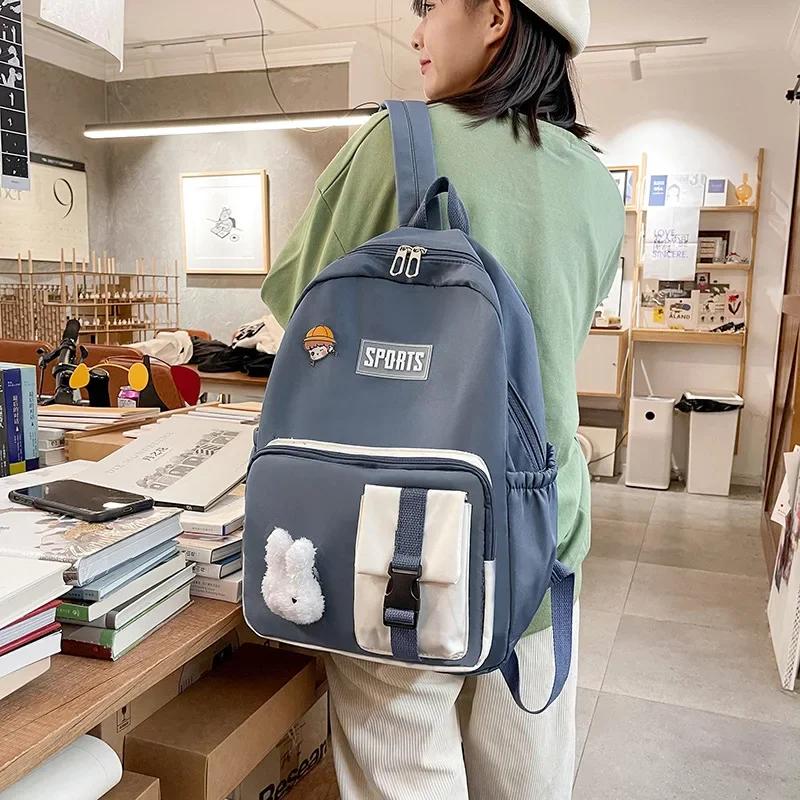 

Women's Backpack Fashion Solid Zipper Nylon Shoulder Bag Teenager Girls School Bag Kawaii Female Bag School Backpack Mochila