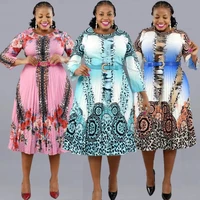 2022 african dresses for women club outfit dashiki ankara evening party robe africa clothing print pleated dress summer clothes