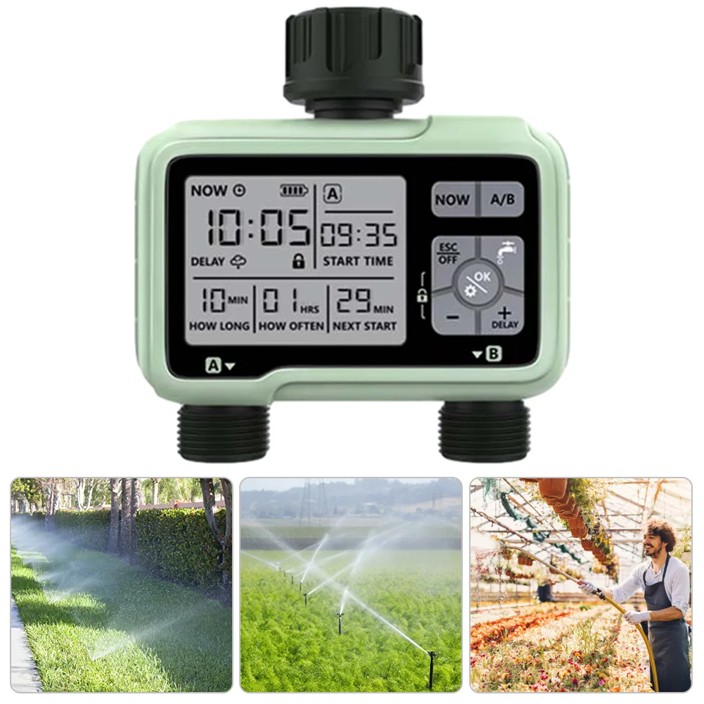 Ball Valve Water Timer Battery Operated Equipment Hose Timers 2-Outlet Worked More Than 6 Months for Garden Yard Lawn Greenhouse