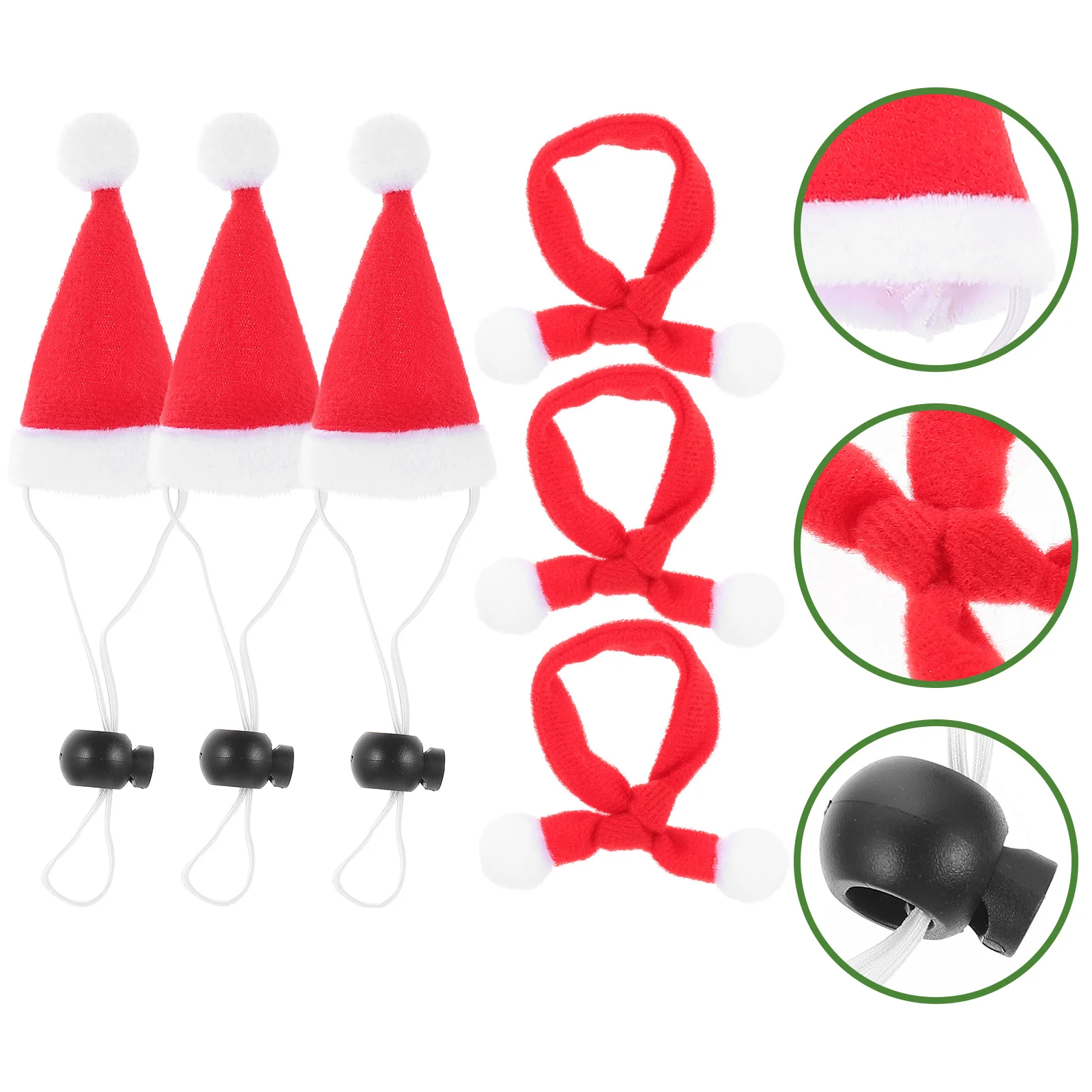

Hat Pet Dog Christmasscarf Santa Hats Mini Catcostumedecor Set Party Chicken Smallheaddress Animal Ornament Bottle Cover