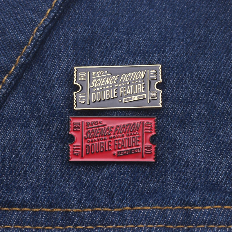 

Movie Ticket Lapel Pins Creative New Year Gift Fashion Friends Women's Brooch Enamel Pin Badges Christmas Jewelry Accessories