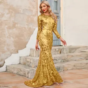 Mother of Brides Dress Women Bodycon Summer for 2022 Long Sleeve Elegant Fashion Sequins Shinning We in India