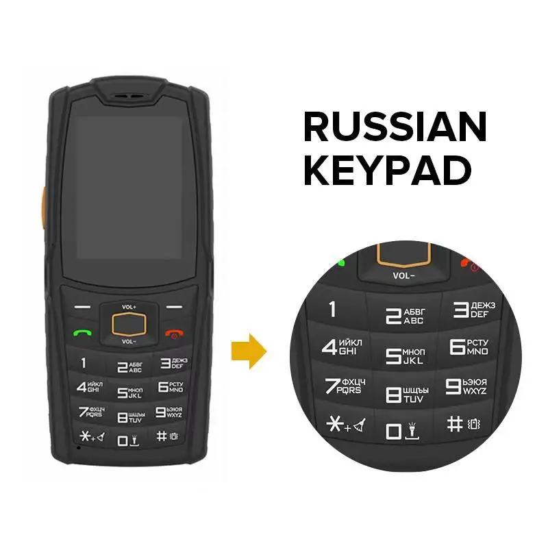 M7 Защищенный кнопочный 4G смартфон с сенсорным экраном и самым большим в мире