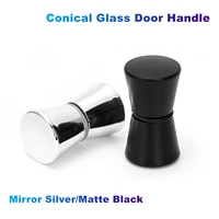 conical glass door handle mirror silvermatte black plastic abs for bathroom door officeplexiglasssliding door steam room