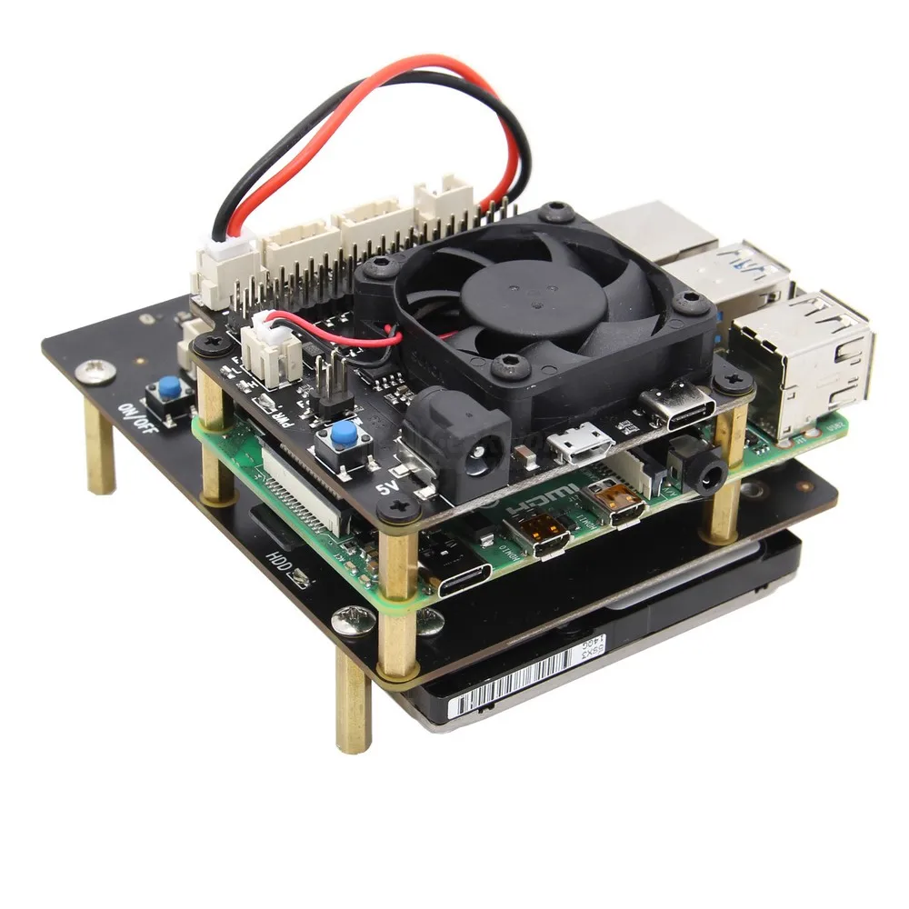 

Плата расширения Raspberry Pi 4 Model B X735 для управления питанием и автоматического охлаждения с безопасным отключением, макс. 5 В, выход 8 А для Raspberry ...