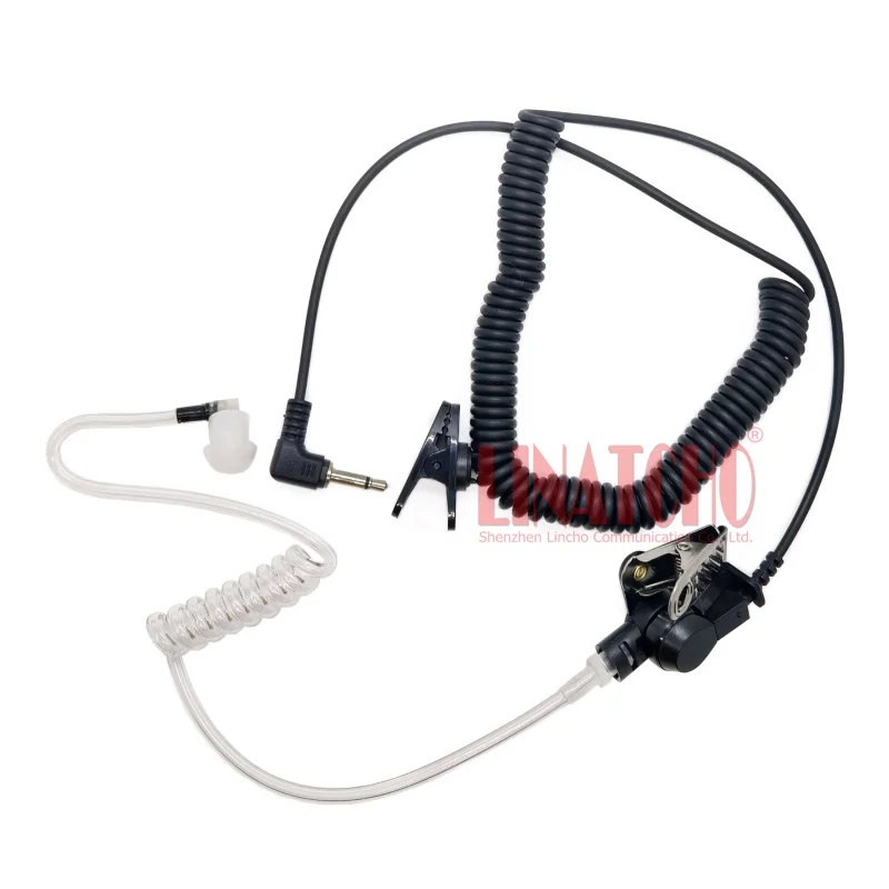 Radio Walkie Talkie Speaker Microphone Acoustic Tube 3.5mm Listen Only Earphone