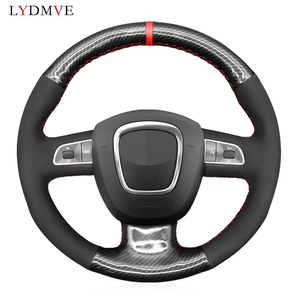

Сшитая вручную черная Нескользящая замша из углеродного волокна для Audi A3 (8P) A4 (B8) A5 A8 A8 L Q7 RS 4 S4 S5 S6