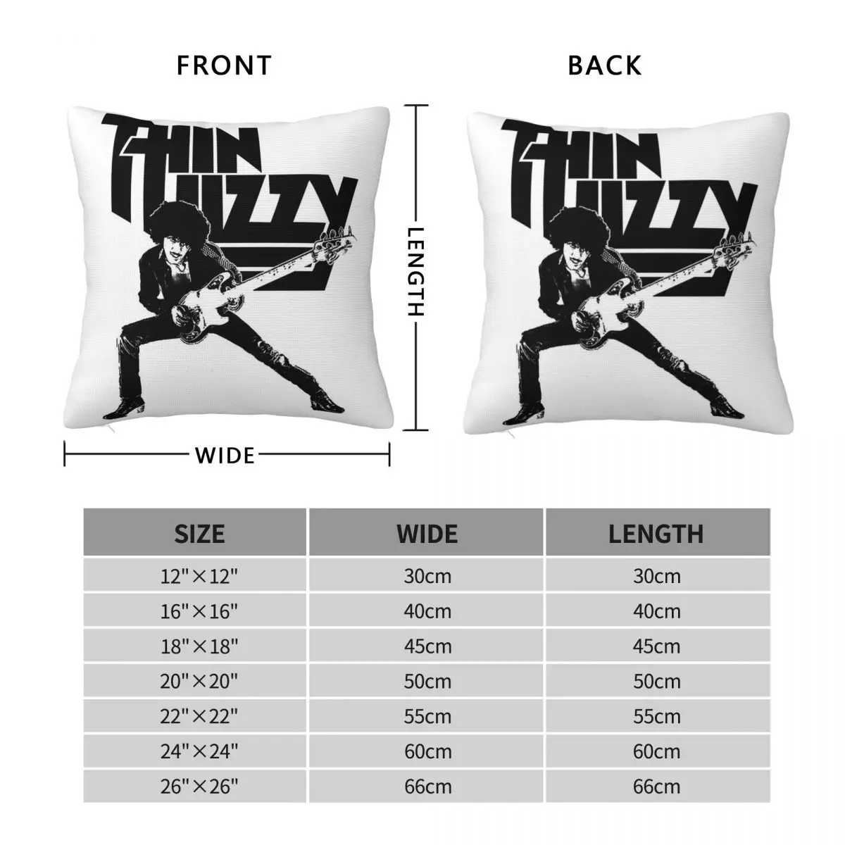 Фото Наволочка Thin Lizzy Phil Lynott из полиэстера, льна и бархата, креативный декор с застежкой-молнией, чехол для диванной подушки №2