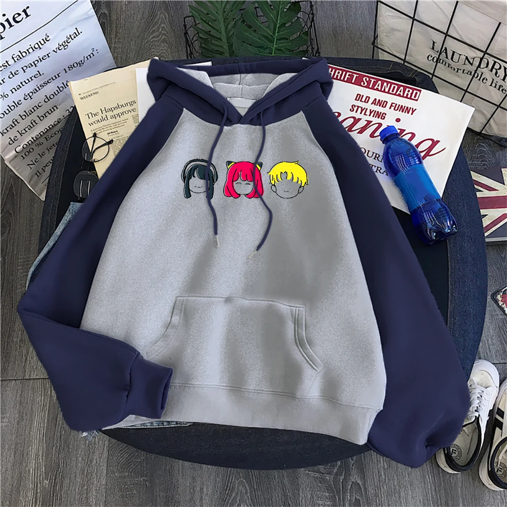 

Spy X Family Cute Q Version Anya Printed Hoodie Womens Pocket Crewneck Sweatshirt Fashion Harajuku Clothing Loose Raglan Hoody
